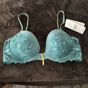 Josie teal lace Bra 32C NWT